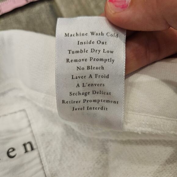 Frank & Eileen Catherine Favorite Sweatpants Women’s XS White Cotton Crop Wide - Picture 11 of 12